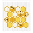 thumbnail image 3 of Ambesonne Honey Bee Shower Curtain, Geometric Honeycomb Bees, 69"Wx75"L, Earth Yellow Mustard, 3 of 5