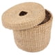 thumbnail image 5 of Servilletero de escritorio redondo de paja tejida, caja de pañuelos decorativa natural, 5 of 8
