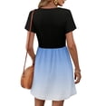 thumbnail image 5 of Women's Fashionable Spring Summer Casual Square Neck Retro Print Sun Dresses Women Women's Mini Dress,Short Sleeves Vacation Dress Beach Dress, 5 of 5