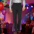 thumbnail image 2 of Angala Casual Flared Pants With Sparkling Sequins For Disco Party Nightclub Retro Style Comfortable Stretch Fit Stylish Casual Men's Trousers, 2 of 9