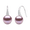 Purple, variant on 7.5-8 mm White Pearl Earrings, 925 Sterling Silver Drop Dangle Earrings with CZ, Valentine's Day Gift for Women