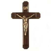 Christian Brand 13" H Walnut Sick Call Crucifix Set