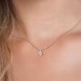 thumbnail image 3 of Gem Stone King 14K Yellow Gold Lab Grown Diamond Necklace for Women | 0.73 Cttw | Gemstone April Birthstone | DEF Color | VVS-VS Clarity | Pear Shape 8X5MM | With 18 inch Chain, 3 of 6