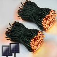 thumbnail image 1 of 2-Pack 400LED 72FT Solar Halloween Decorations Lights, Green Wire String Mini Lights Outdoor, Waterproof 8 Modes Decorative Twinkle Lights for Xmas Tree (Orange), 1 of 8