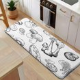 thumbnail image 5 of Black Mushroom Line White Pattern Kitchen Rug Mat,Kitchen Runner Rugs Non Skid Washable,Decorative Kitchen Floor Mats for Kitchen,Sink,Laundry,17"x47.2", 5 of 7
