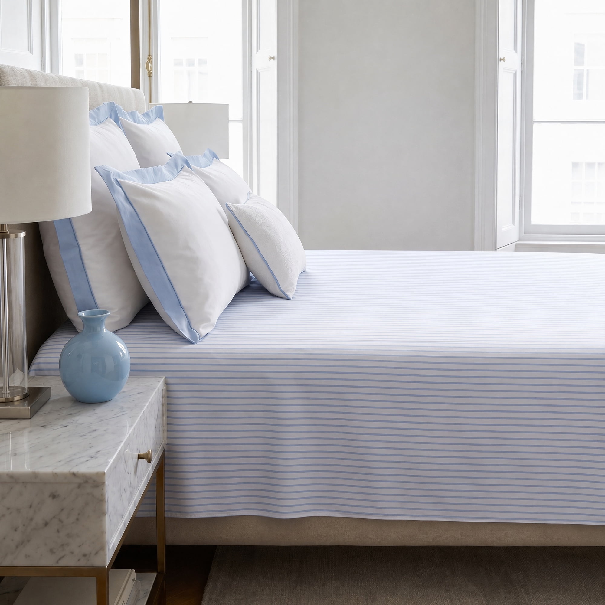 Unique Bargains Ployester Bed Soft Flat Sheet Cozy Bedding for Bedroom Blue 63"x91"