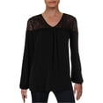 thumbnail image 2 of Blusa Campesina Michael Kors con yugo fruncido para mujer negro extragrande, 2 of 2
