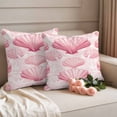 thumbnail image 2 of Pink Coastal Outdoor Waterproof Pillow Covers, Shell Summer Beach Nautical Seaside Decorative Square Throw Pillowcase Sofa Cushion Sham for Patio/Couch/Chair, 18"x18" 2 Pack, 2 of 8