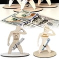 thumbnail image 2 of Funny Christmas 3D Money Clip,Funny 3D Money Clip with Naked Man Silhouette,Wooden Spoof Naked Man Wallet Money Holder for Cash, 2 of 5