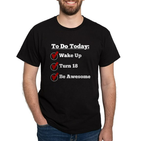 CafePress - 18Th Birthday Checklist T Shirt - Men's Classic Graphic Cotton T-Shirt