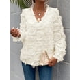 thumbnail image 5 of Women'S Tassel Tees Fringe Crew Neck Short Sleeve T Shirt Going Out Tops Streetwear Color XXL, 5 of 9