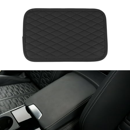Unique Bargains Car Center Console Cover Center Console Cushion 11.81"x7.87"x0.59" Black Nappa Leather