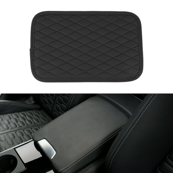 Unique Bargains Car Center Console Cover Center Console Cushion 11.81"x7.87"x0.59" Black Nappa Leather
