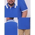 thumbnail image 7 of DARING DIVA Men's Big Tall Contrast Color Short Sleeve Button Down Polo 3XL Royal Blue, 7 of 7