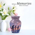 thumbnail image 4 of Penguins Funeral Cremation Urns For Ashes Women And Man, 1 Large & Small Keepsake Urn For Human Ashes For Mom Set 4, Crematory Urns For Adults Humans, Blue Urn For Male And Female, 10&3 Inch, 4 of 7
