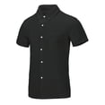 thumbnail image 1 of Camiseta de Botón de Bolsillo de Color Sólido de los Hombres con Cuello Flip, Top Elástico Y Elástico, 1 of 9