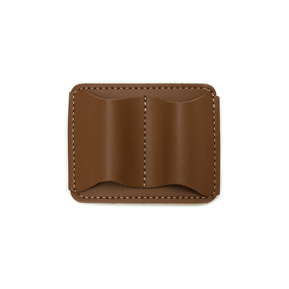 Handmade Leather Pen Clip, 2-Slot Brown Anti-Loss Portable Pen Holder for Notebooks and Books, Robust Full-Grain Leather, Vintage Style, Pencil Pouch for Desk Organization