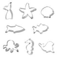 thumbnail image 2 of Ludlz 8Pcs Ocean Animal Cookie Cutters Mermaid Tail Starfish Seashell Shark Shapes Sea Themed Biscuit Molds Stainless Steel Fondant Cutters Birthday Party Decoration, 2 of 7