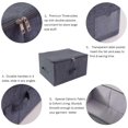 thumbnail image 3 of Zip Lid Stackable Storage Box for Garment Clothes Organizer in Wardrobe, Black Gray, 3 of 7