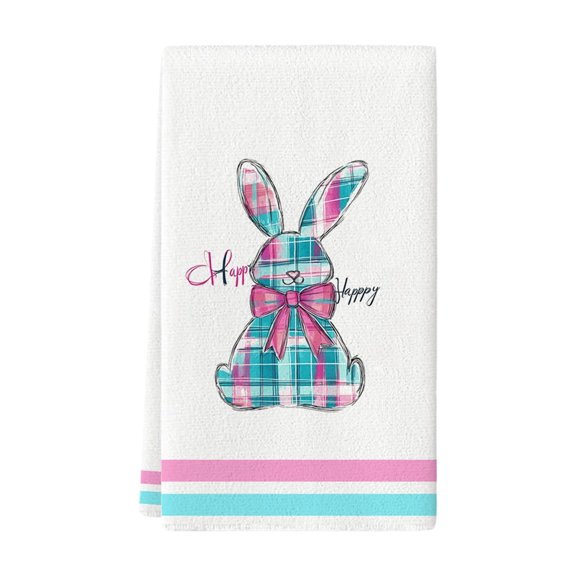 PEIBang Easter Bunny Hand Tea Towels,Reusable Washable Dish Towel Absorbent Drying Dishcloths for Housewarming Gift,16x24 Inch