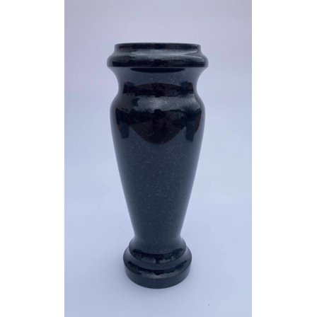 Turned Granite Vase Polished 4" x 10" Black