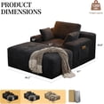thumbnail image 6 of MoonSpeak 67'' Chaise Lounge Chair Corduroy Cloud Sofa Bed No Assembly with 3 Pillows for Livingroom, 6 of 9