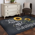 thumbnail image 4 of Rectangle Area Rug 3x5ft,You Are My Sunshine on Black Washable Carpet Non-Slip Runner Accent Rugs Indoor Floor Mat for Bedroom Living Room Decor,Farm Sunflowers Bees, 4 of 9