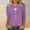Purple, variant on Dolkfu 3/4 Sleeve Women's Tops World Bee Day Graphic Crew Neck Casual Loose Fit T-Shirt Tunics for Women L