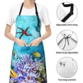 thumbnail image 6 of Lsque Corals and Tropical Fish Waterproof Apron Chef Aprons for Men Heavy Duty Chemical Work Apron Extra Long Grilling Aprons with Adjustable Bib Apron, 6 of 9