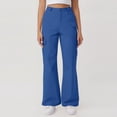 thumbnail image 2 of Pantalones cargo holgados para mujer: cintura elástica, color liso, estilo informal, primavera/verano, tallas S-XXL, 2 of 6