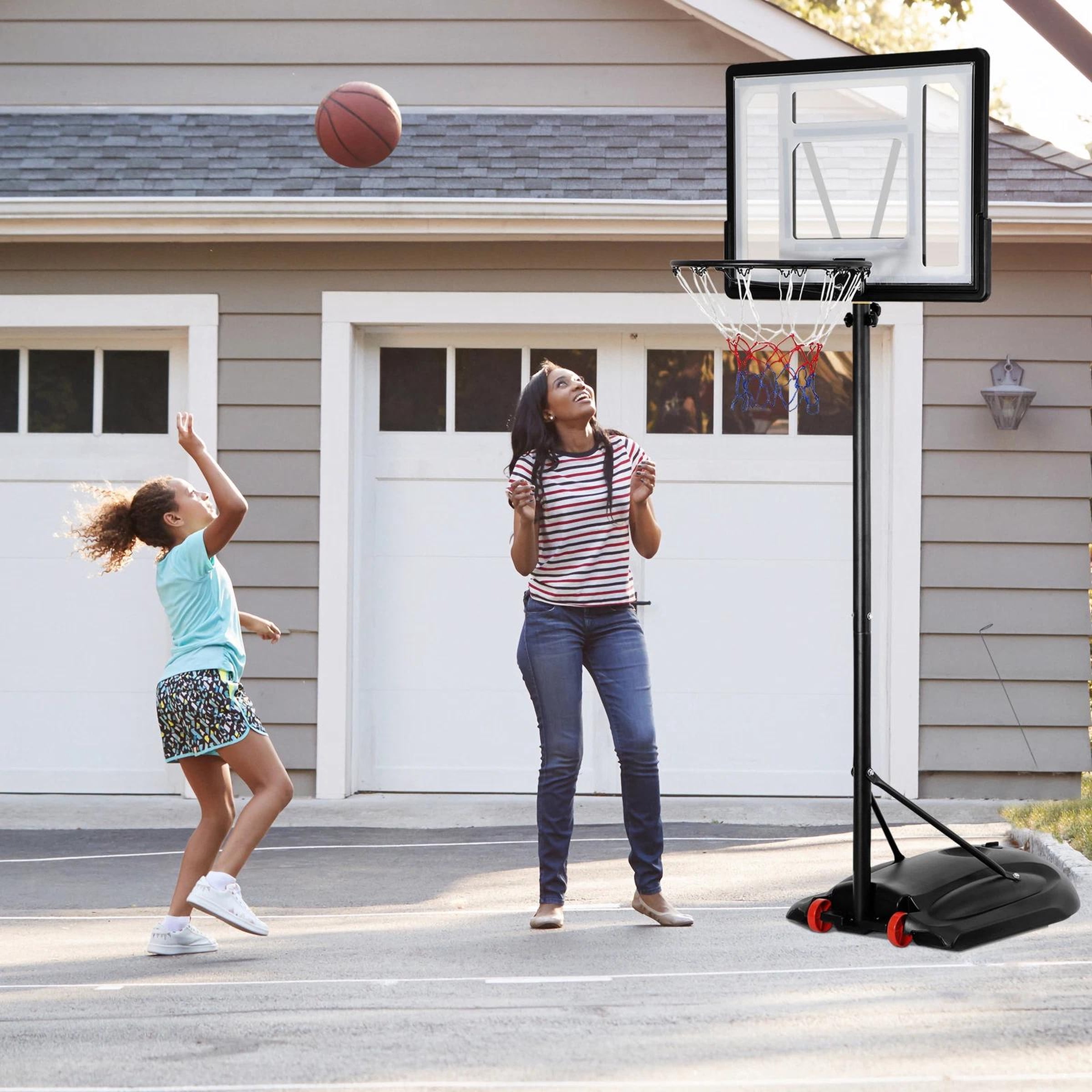7.2FT-9FT Basketball Hoop Outdoor for Kids Adjustable Basketball Goal System