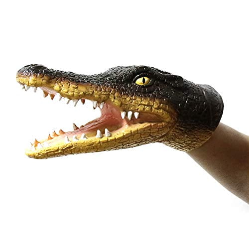 Crocodile Hand Puppet,Soft Rubber Animal Puppets Role Play Toy Hand Puppet Toys 
