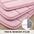 thumbnail image 4 of Juego de alfombras de baño BYSURE de espuma viscoelástica antideslizante y absorbente, color rosa, 4 of 7