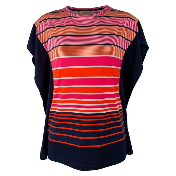 Women's Plus Size Abbey Border Flutter Top-M-0X