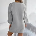 thumbnail image 5 of Busydd Women Sweater Dress Solid Color Long Sleeve Fall Dresses Fashion Round Neck Ribbed Mini Dress Comfortable Warm Women's Casual Dresses S, 5 of 8