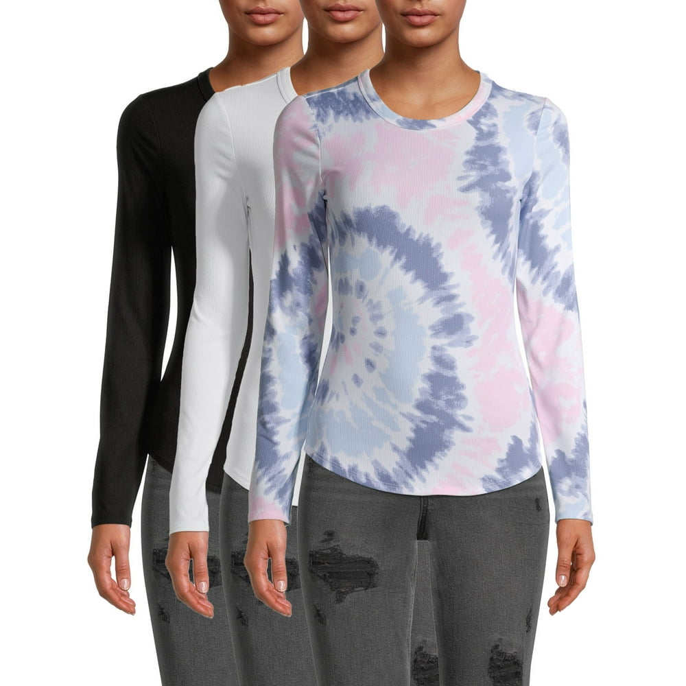 No Boundaries No Boundaries Juniors Ribbed Long Sleeve Crewneck T