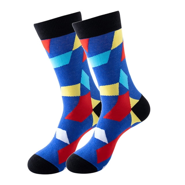 Multicolor Socks Print Socks for Women Girls Geometric Print Colorful Pattern Novelty Cute