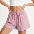 thumbnail image 2 of RongHuan Striped Shorts for Women High Waisted Beach Casual Drawstring Pull On Elastic Waist Summer Shorts with Pockets, 2 of 8