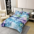 thumbnail image 2 of Erosebridal Housse de Couette Boho Libellule 100 % Coton Format Grand, Impression Aquarelle Housse de Couette 100 % Coton Grand, Déco de Fleurs de Rêve, Réversible (Sans Couette), 2 of 8
