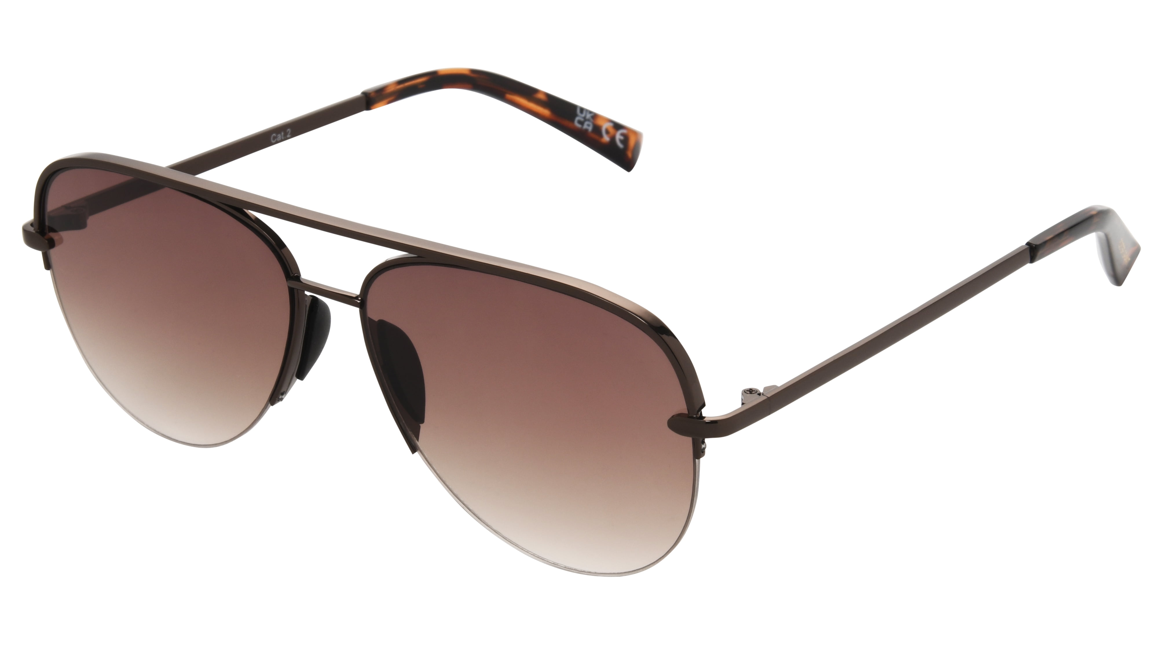 Foster Grant Women's Aviator Fashion Sunglasses, Brown