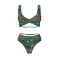 thumbnail image 5 of Honeii red and green bow tie Print Women’s Bikini Set,Two Piece Swimsuit Bathing Suits,Stylish High Elasticity Swimwear for Beach and Pool, 5 of 7