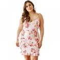 thumbnail image 1 of Robes d'Été Bohèmes pour Femmes Grande Taille à Imprimé Floral Sans Manches à Bretelles Spaghetti Robe Courte Décontractée Ample pour Vacances Plage Robe d'Été, 1 of 7