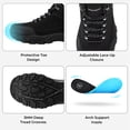 thumbnail image 5 of Fittington Men's Walking Hiking Shoes Outdoor Trekking Athletic shoes Arch Support | Reflective Safety Feature | Jet Black, 5 of 10