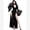Black, variant on Women's Gothic Dress Sexy Split V Neck Halloween Party Costume Floral Lace Bell Sleeve Long Maxi Goth Dresses Black Alternative Witchy Rave Outfits L Black