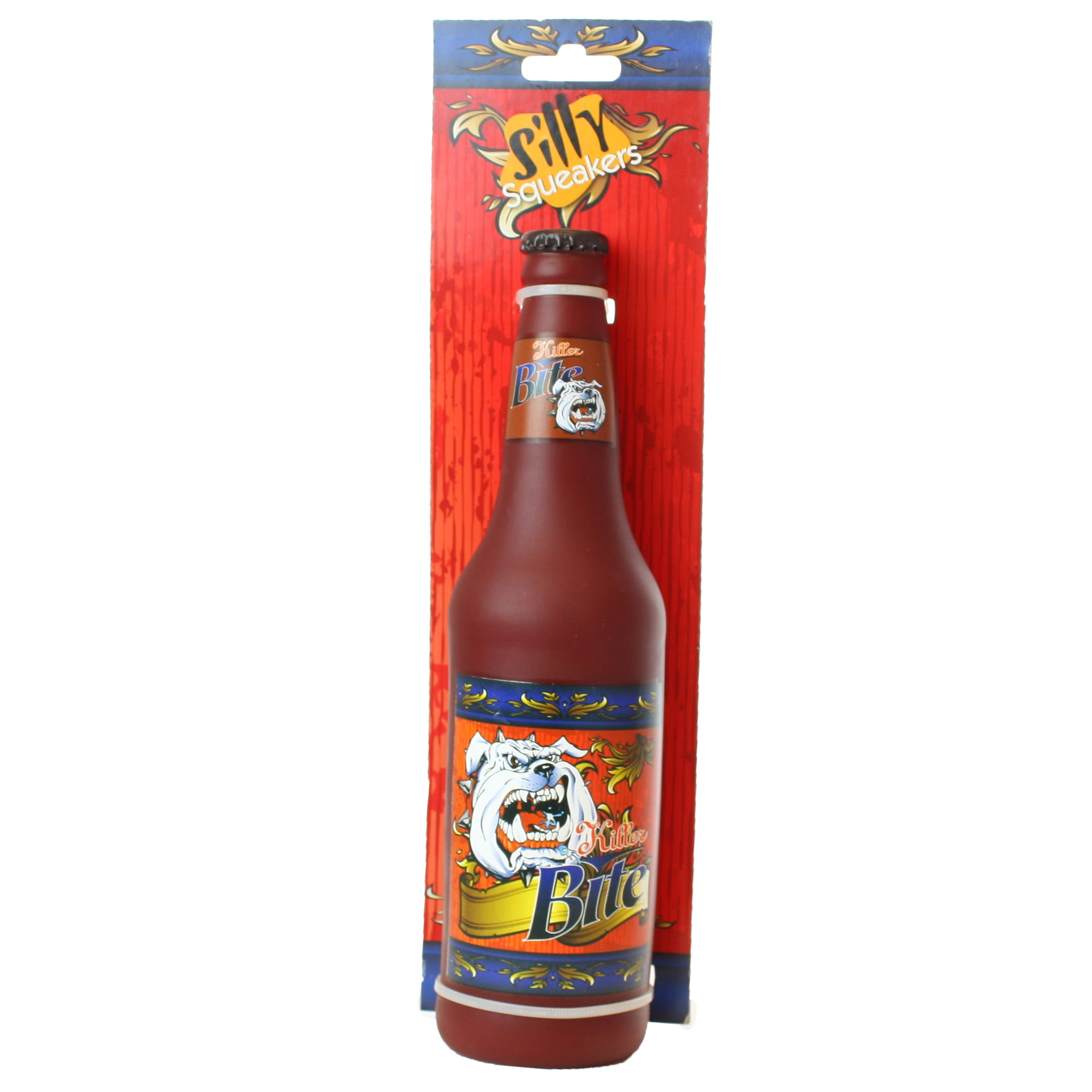 Silly Squeakers Beer Bottle Killer Bite Durable Squeaky Vinyl 2-Pack Dog Toy
