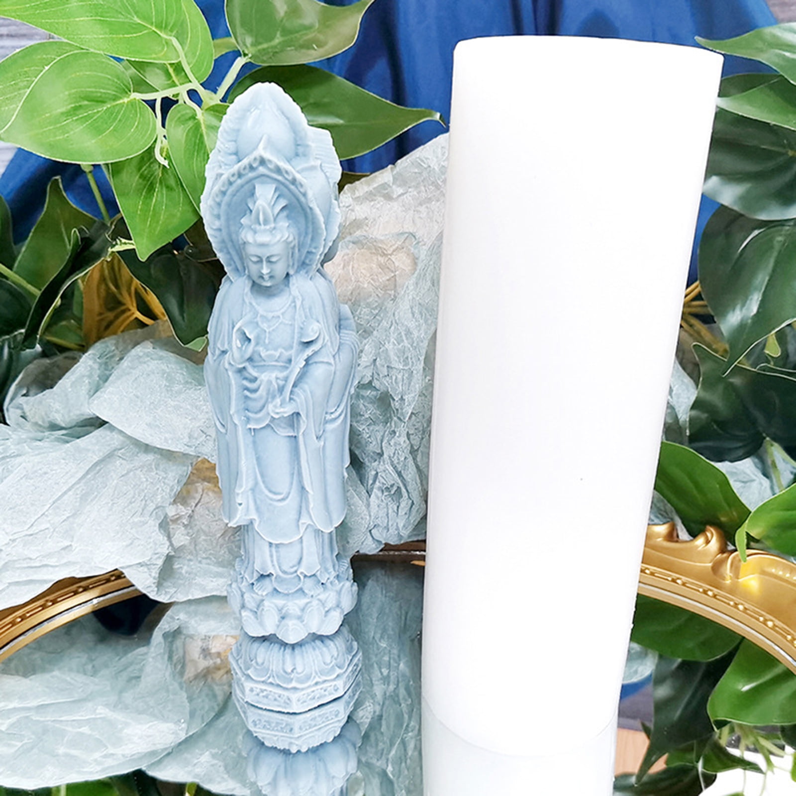 JZROCKER Guanyin Buddha Statue Silicone Mold Candle Aromatherapy Soap Making Mould