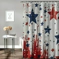 thumbnail image 2 of Fenyluxe Red White and Blue Stars Shower Curtain Waterproof Red Blue Stars Firework Shower Curtain for Bathroom,Bathtub,Shower, 4th of July America Patriotic Shower Curtain Set with Hooks White, 2 of 7