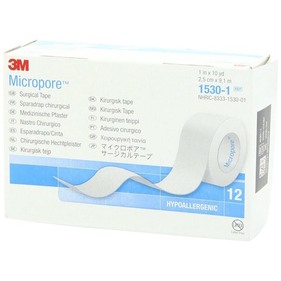 3M Medical & Surgical (n) Micropore Surgical Tape White 1 X 10 Yards Bx/12