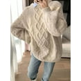 thumbnail image 4 of EMMIOL Women's Chunky Cable Knit Oversized Sweater Long Sleeve Crewneck Pullover for Casual Fall Outfits, 4 of 6