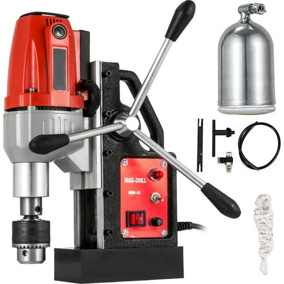 VEVOR Magnetic Drill Magnetic Drilling Machine 980W, Metal Drill Press High Power 680 rpm, Multi-Function Metal Drill Press 35MM Core Drilling Machine for Drilling And Tapping